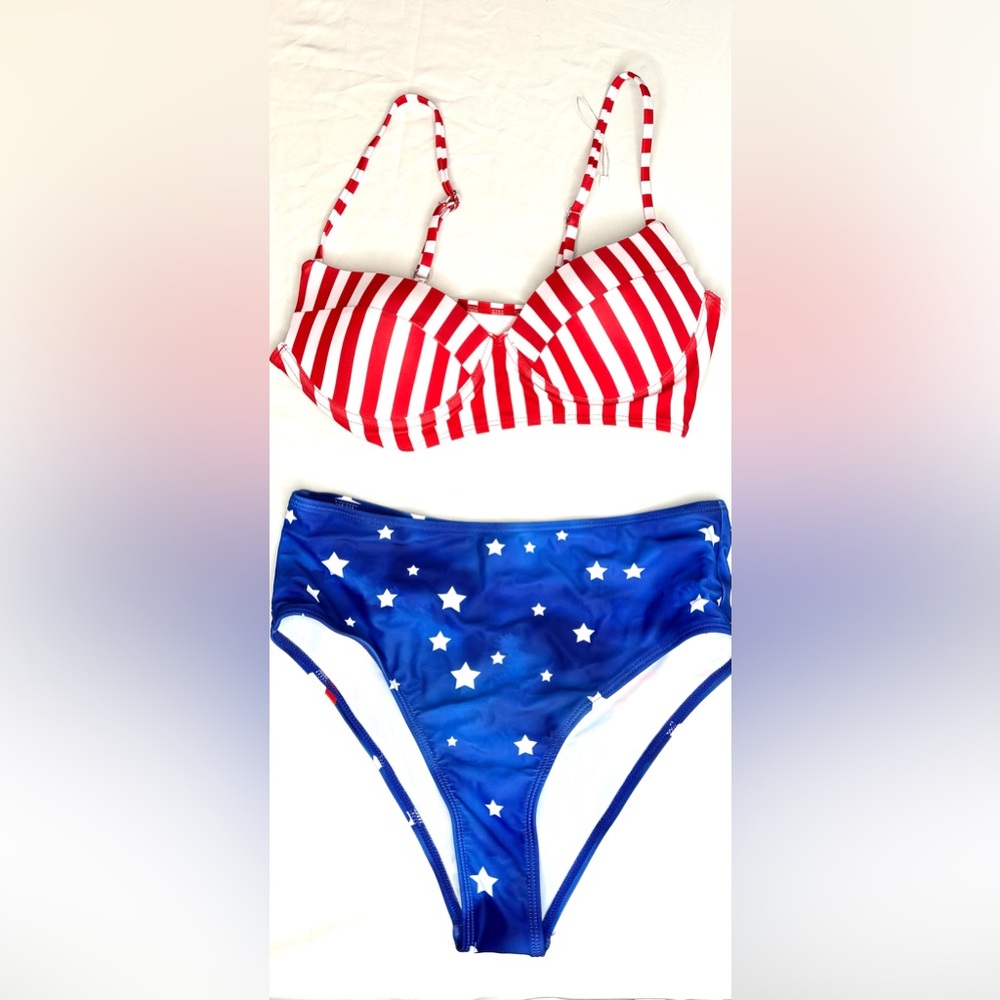 Red white and blue bikini size small